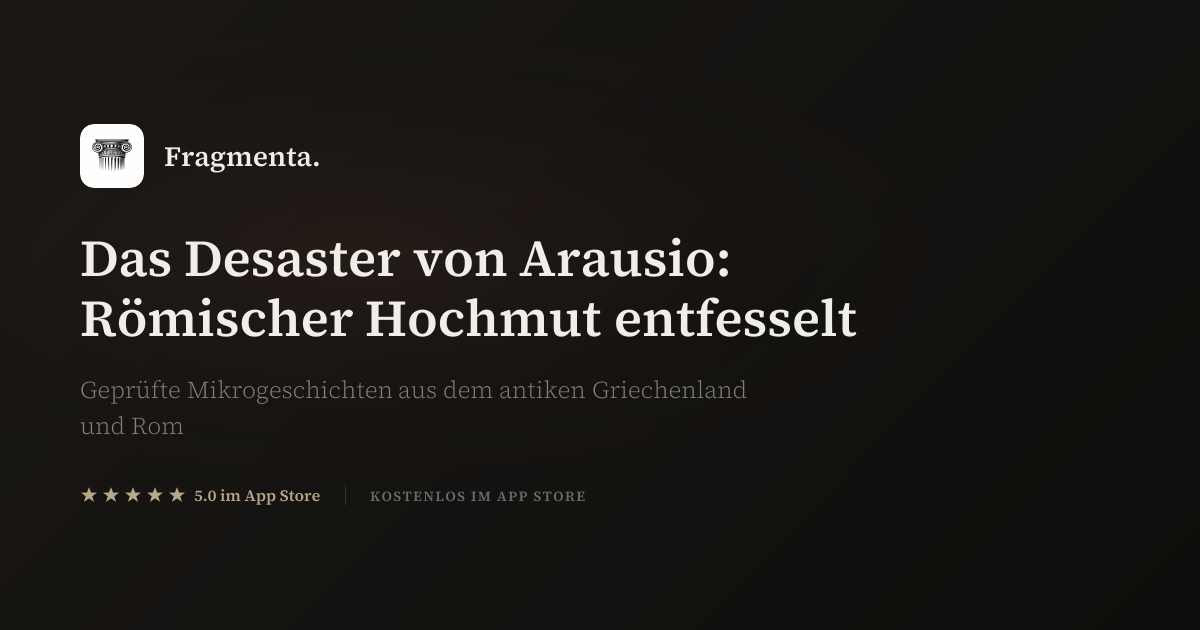 Das Desaster von Arausio: Römischer Hochmut entfesselt — Fragmenta