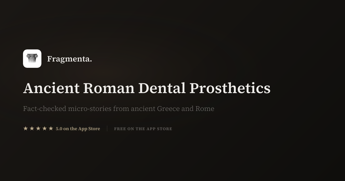 Ancient Roman Dental Prosthetics — Fragmenta