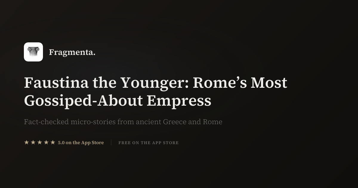 Faustina the Younger: Rome’s Most Gossiped-About Empress — Fragmenta