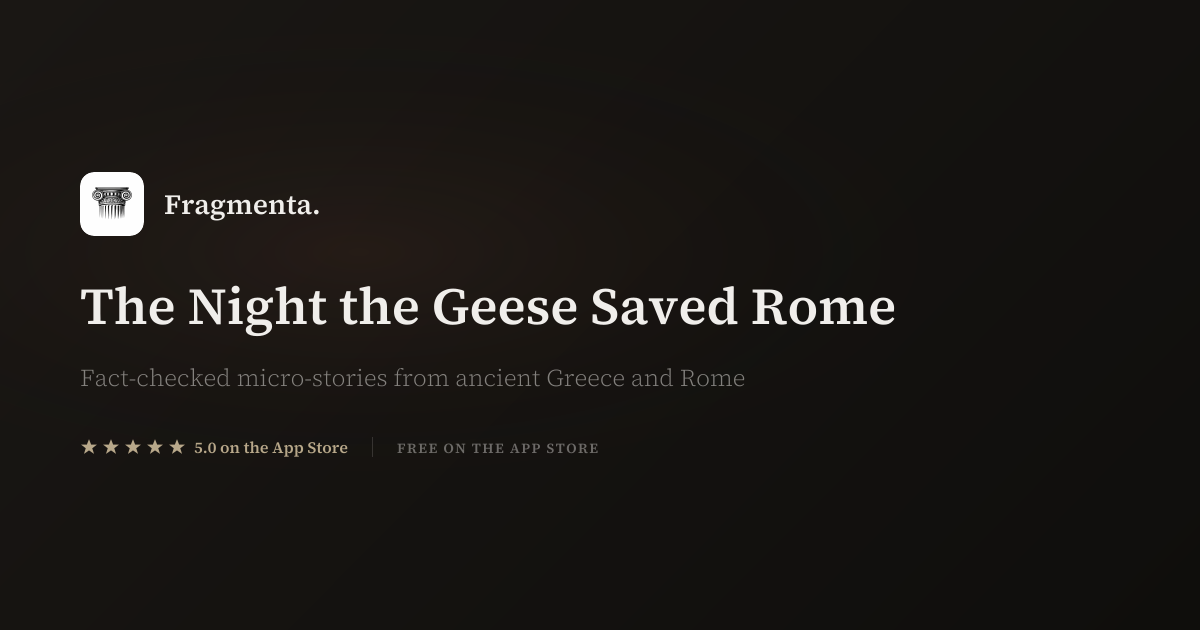 The Night the Geese Saved Rome — Fragmenta